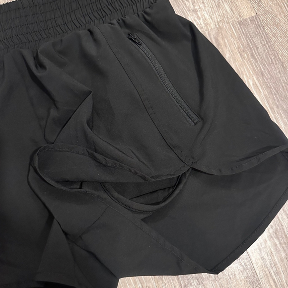 High Waisted Athletic/Running Shorts, Black - Picture 3 of 4